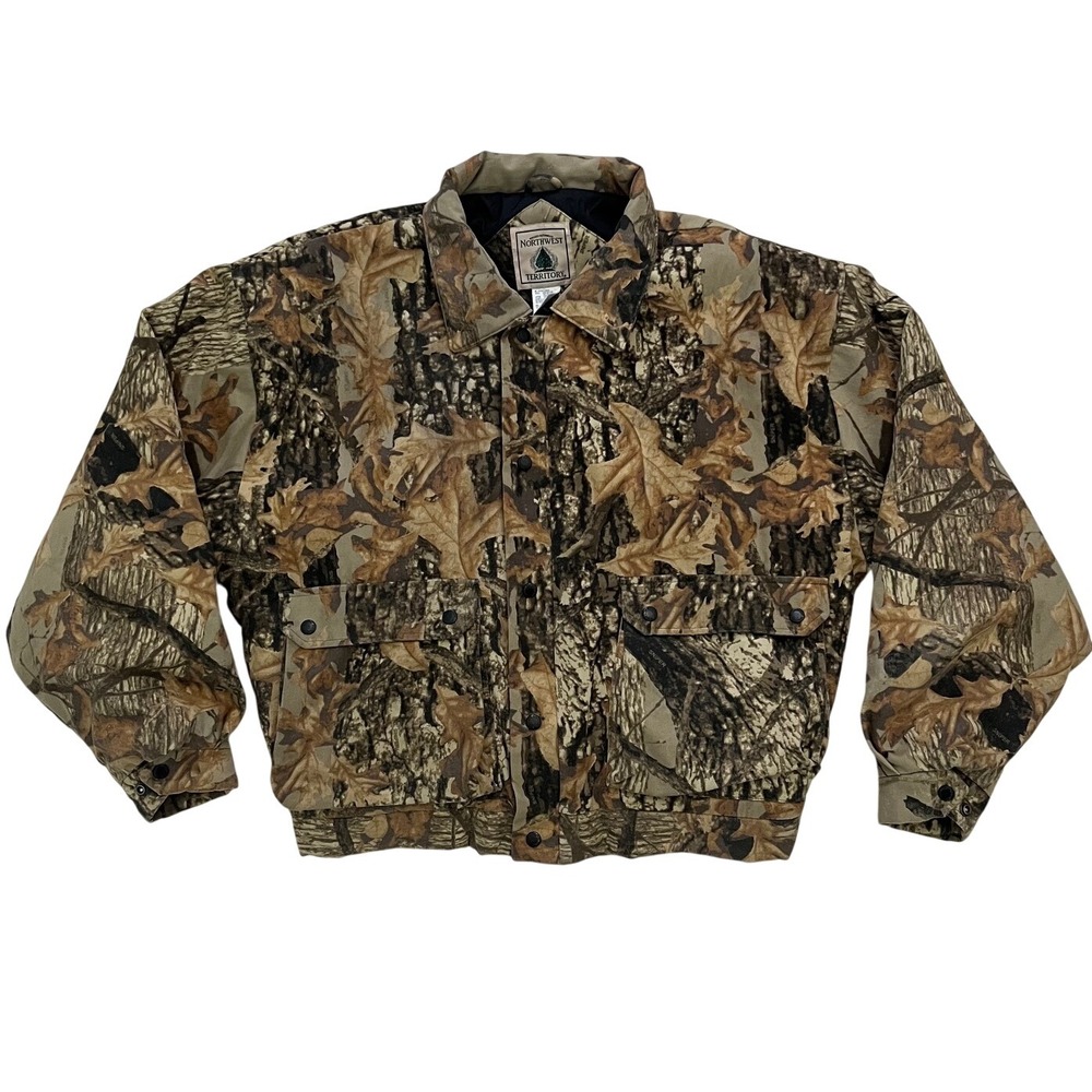 Northwest Territory‎ Men's Hunting Bomber Jacket XL Camouflage Insulated Snaps